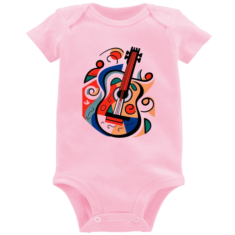Body Bebê Violão Colors - Rosa Bebê