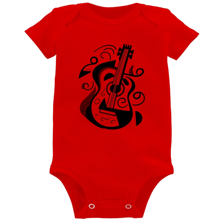 Body Bebê Violão Colors - Vermelho