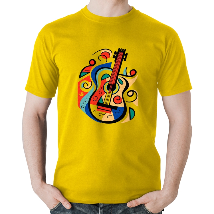 Camiseta Algodão Violão Colors - Amarela