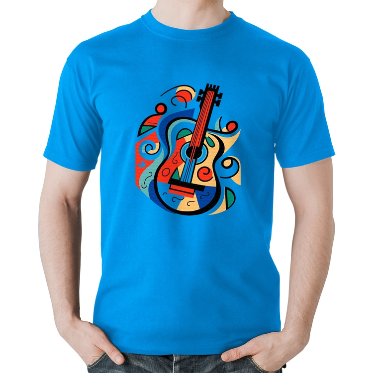 Camiseta Algodão Violão Colors - Azul