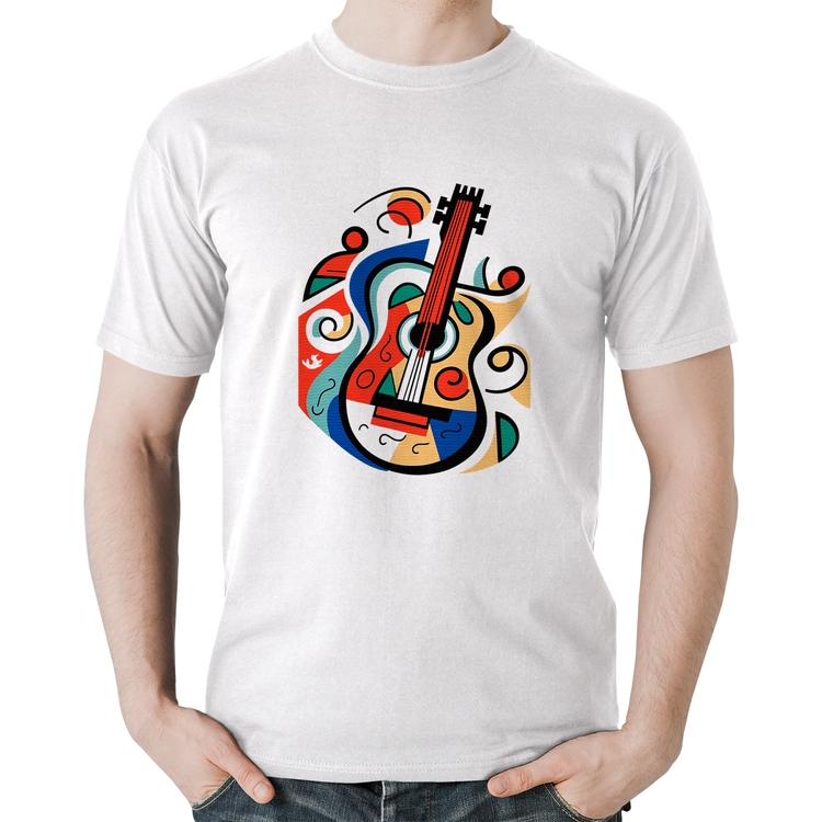Camiseta Algodão Violão Colors - Branca