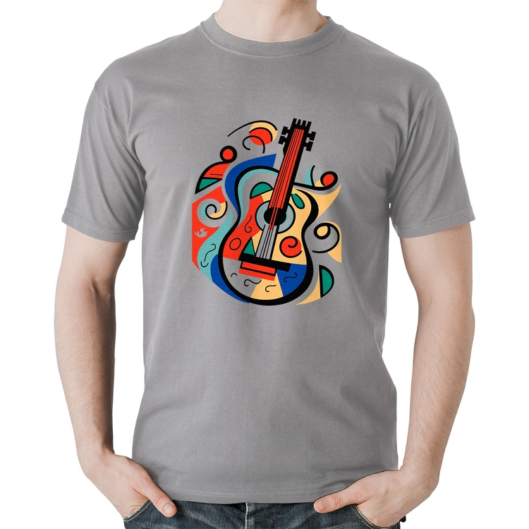 Camiseta Algodão Violão Colors - Cinza