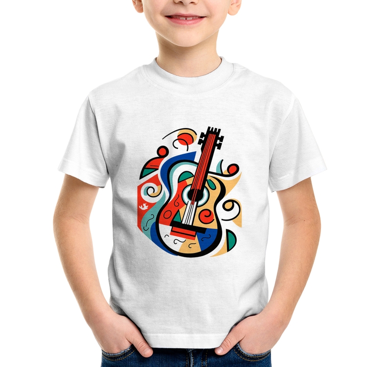 Camiseta Infantil Violão Colors