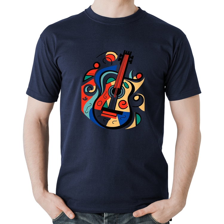 Camiseta Algodão Violão Colors - Marinho