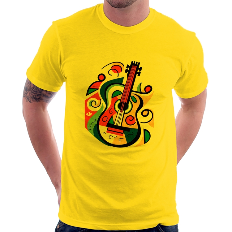 Camiseta Violão Colors - Amarela