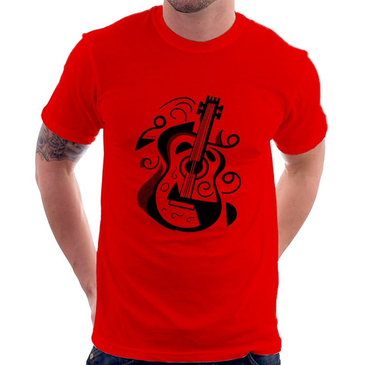 Camiseta Violão Colors - Vermelha