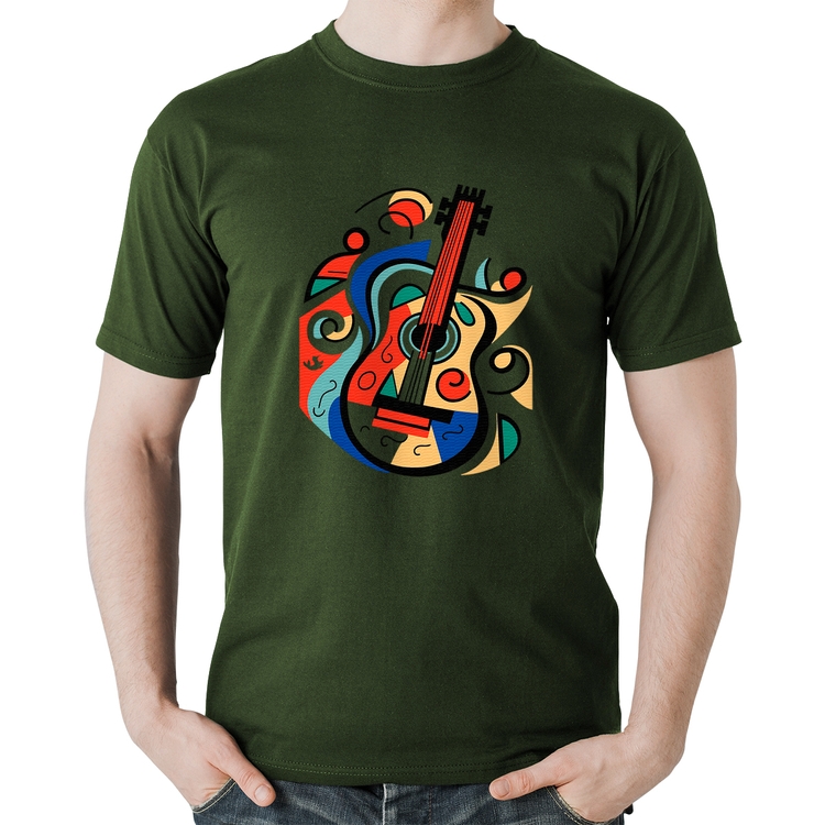 Camiseta Algodão Violão Colors - Musgo