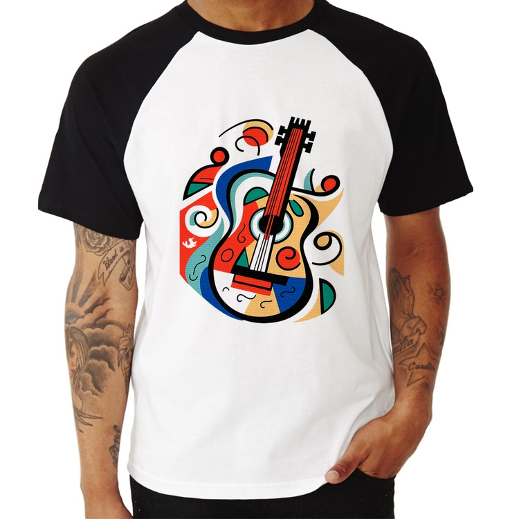 Camiseta Raglan Violão Colors