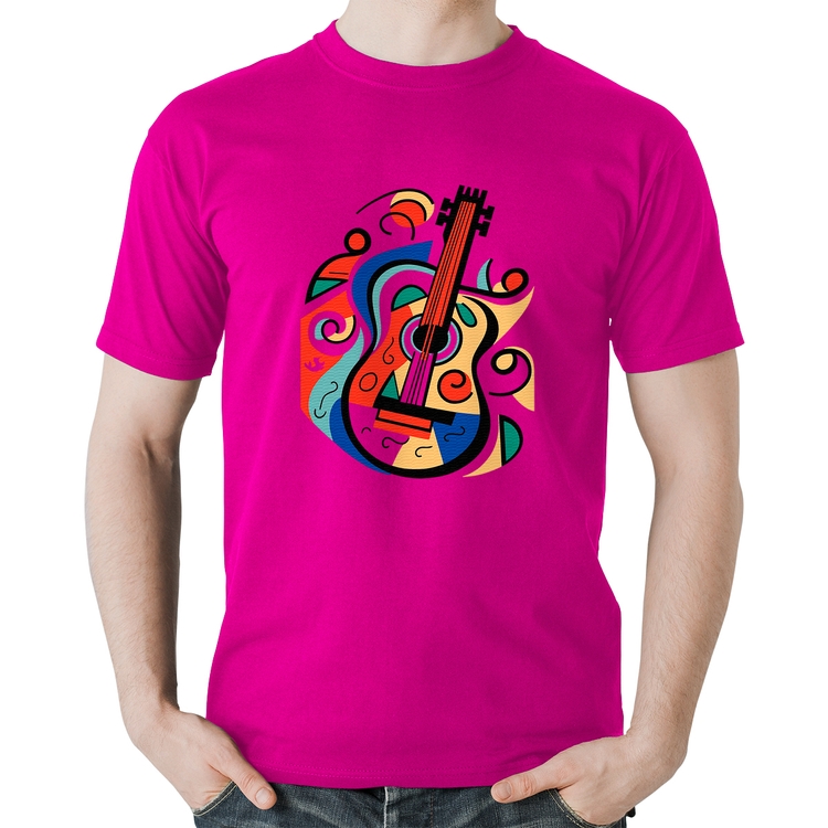 Camiseta Algodão Violão Colors - Rosa