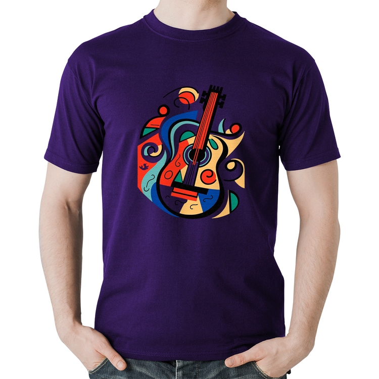 Camiseta Algodão Violão Colors - Roxa