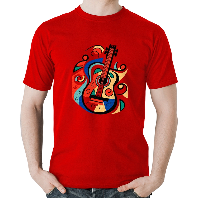 Camiseta Algodão Violão Colors - Vermelha