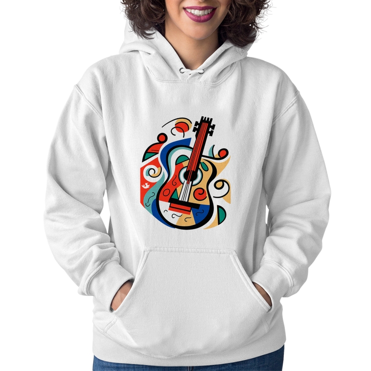 Moletom Feminino Violão Colors - Branco