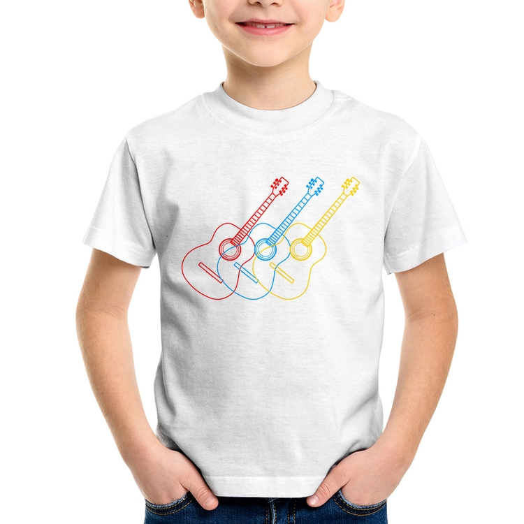 Camiseta Infantil Violão Cores