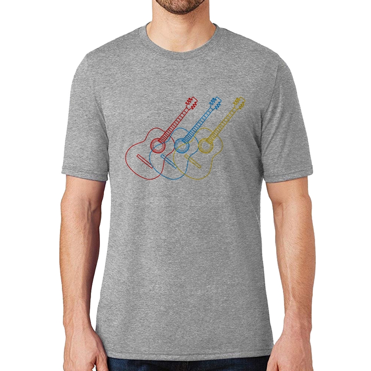 Camiseta Violão Cores - Cinza