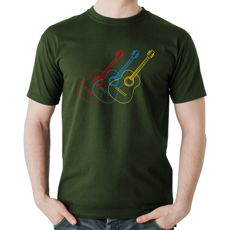 Camiseta Algodão Violão Cores - Musgo
