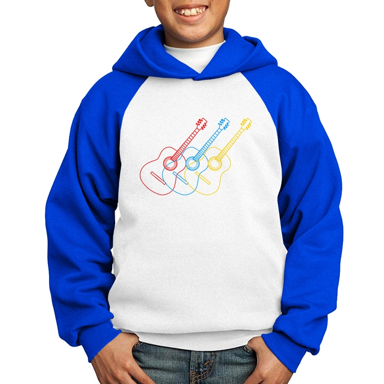 Moletom Infantil Violão Cores - Branco/Azul