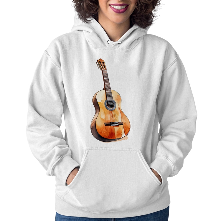 Moletom Feminino Violão - Branco
