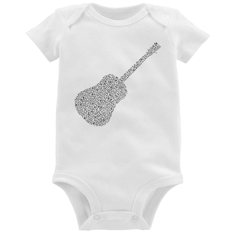 Body Bebê Violão Notas Musicais