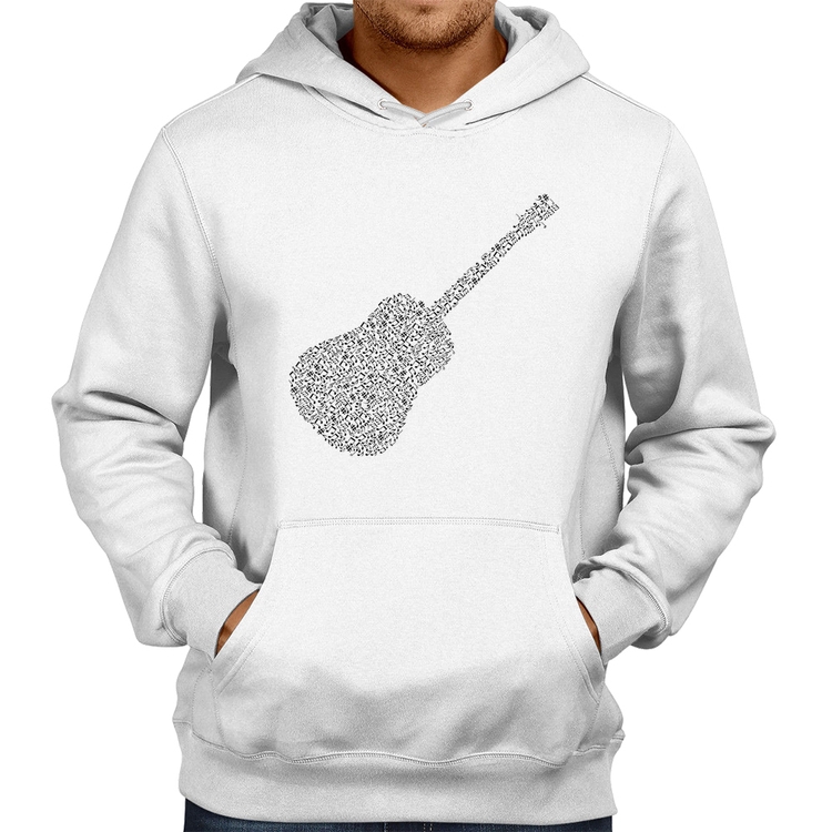 Moletom Violão Notas Musicais - Branco