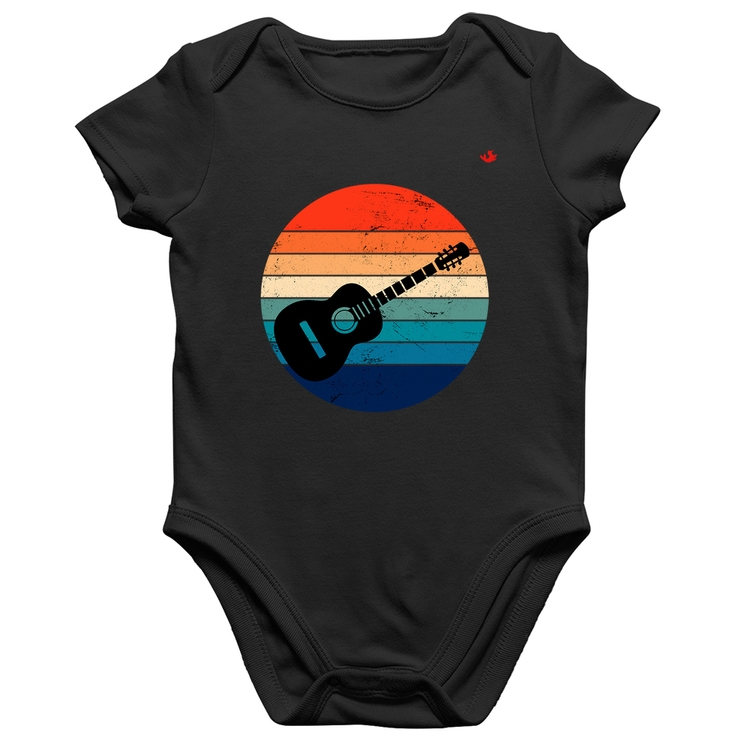Body Bebê Algodão Violão Vintage Sunset