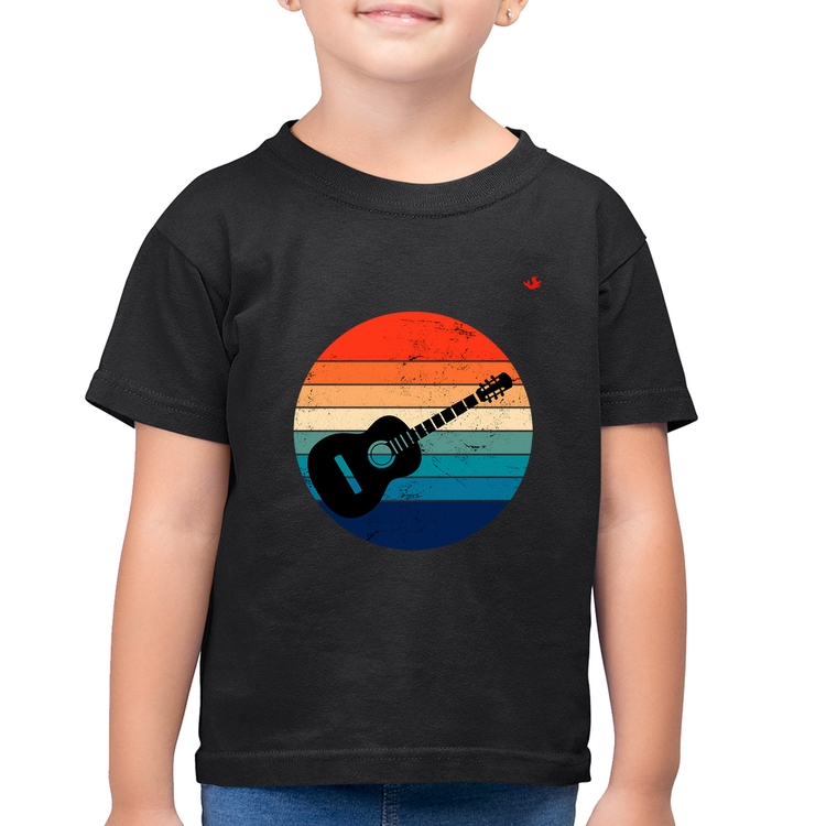 Camiseta Algodão Infantil Violão Vintage Sunset
