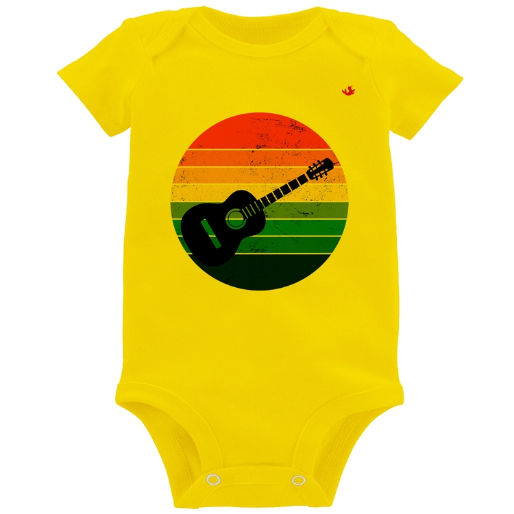 Body Bebê Violão Vintage Sunset - Amarelo
