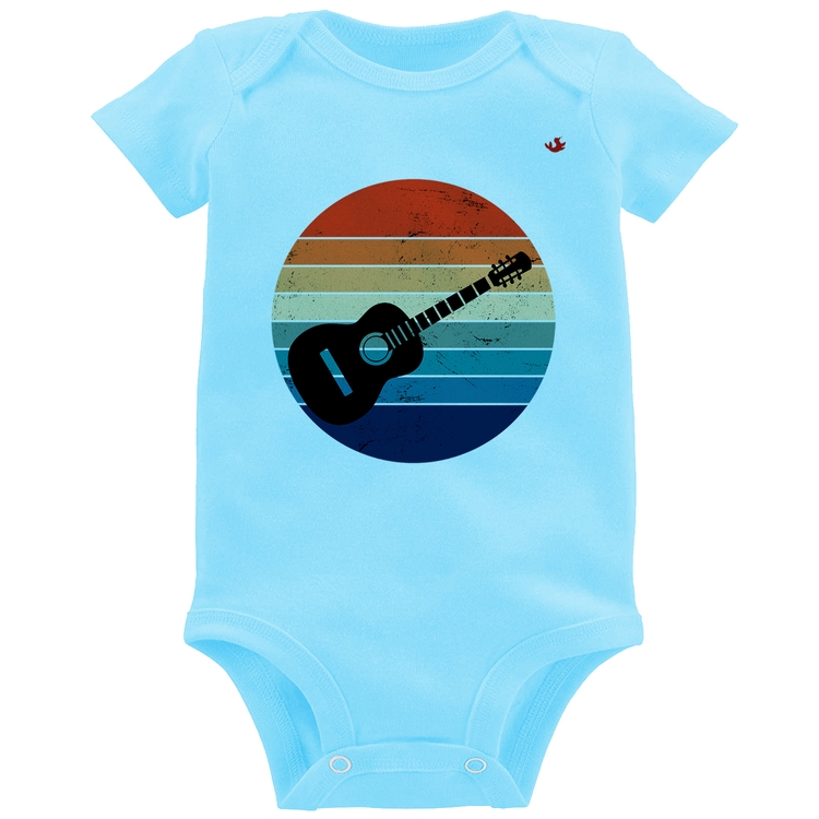 Body Bebê Violão Vintage Sunset - Azul Bebê