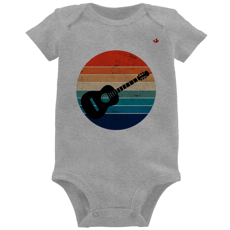 Body Bebê Violão Vintage Sunset - Cinza