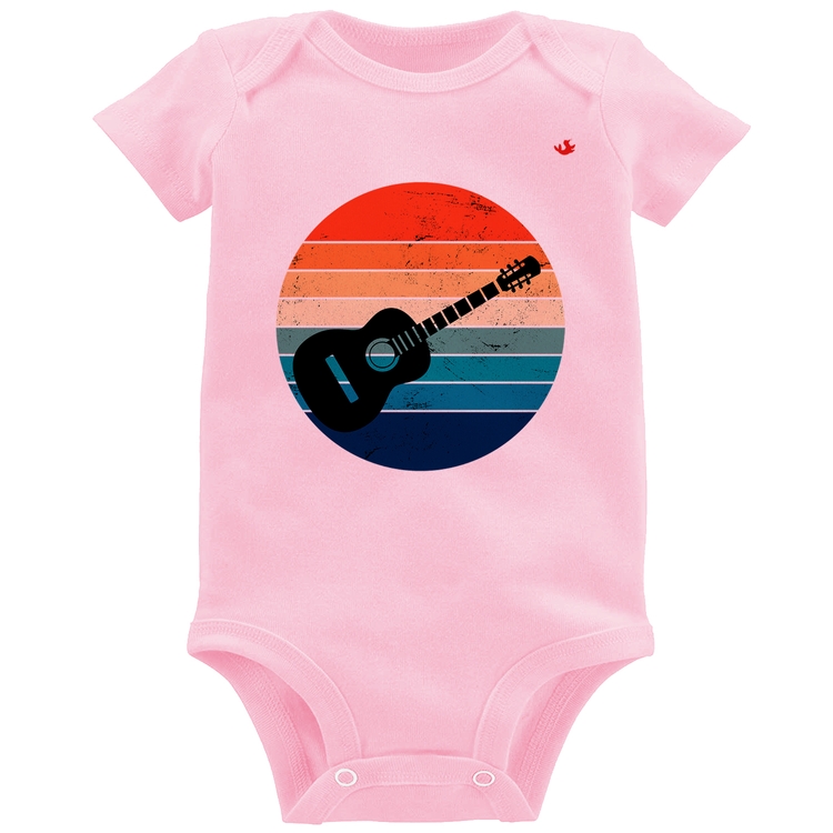 Body Bebê Violão Vintage Sunset - Rosa Bebê