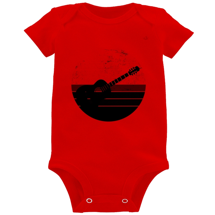Body Bebê Violão Vintage Sunset - Vermelho