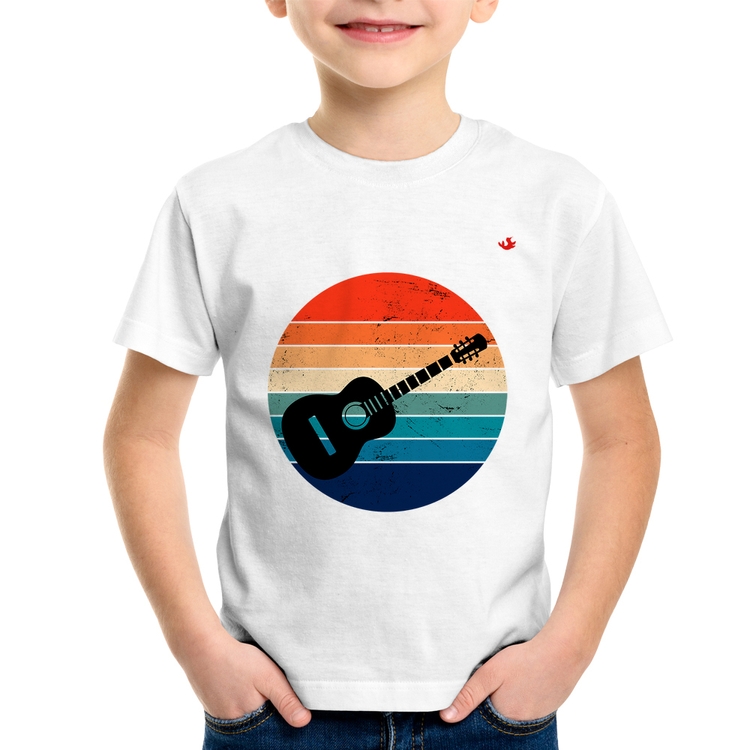 Camiseta Infantil Violão Vintage Sunset