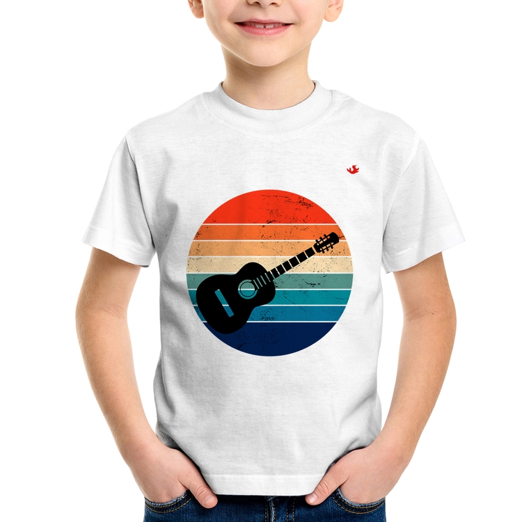 Camiseta Infantil Violão Vintage Sunset