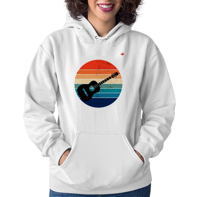 Moletom Feminino Violão Vintage Sunset - Branco