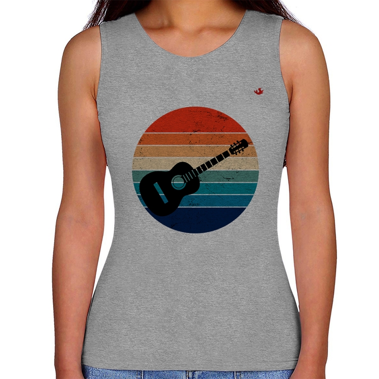 Regata Feminina Violão Vintage Sunset - Cinza