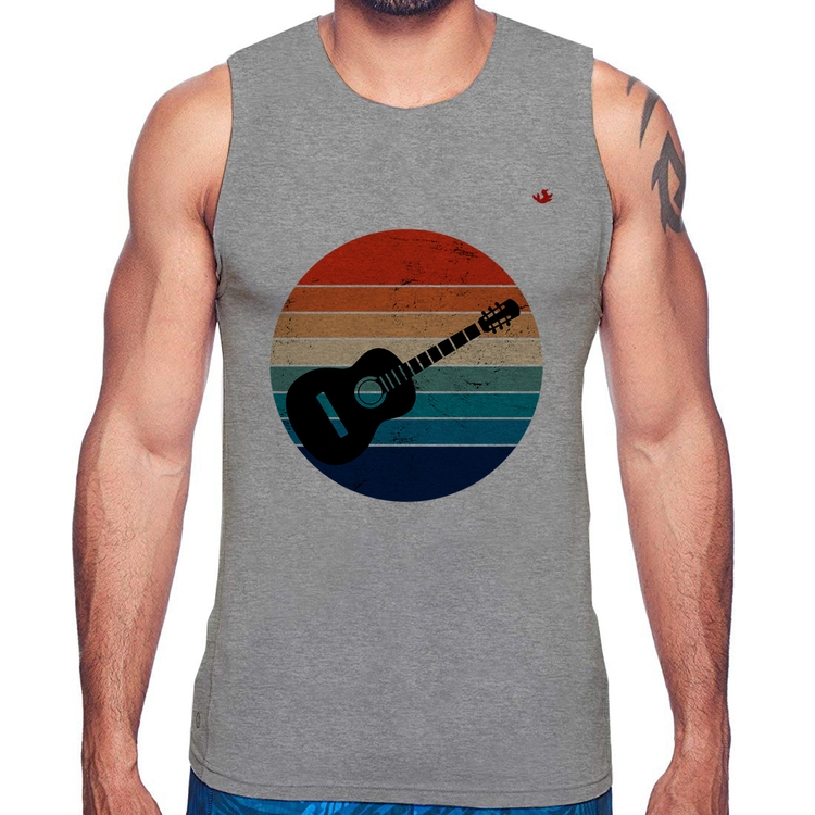 Regata Violão Vintage Sunset - Cinza