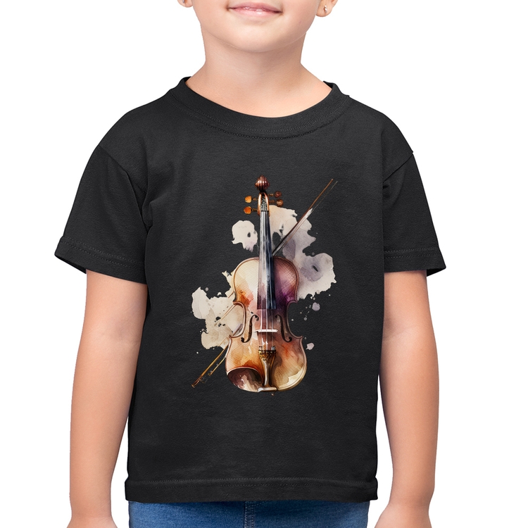 Camiseta Algodão Infantil Violino