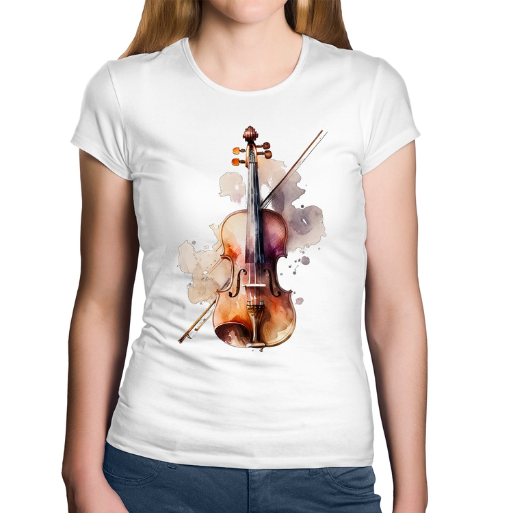 Baby Look Algodão Violino - Branca