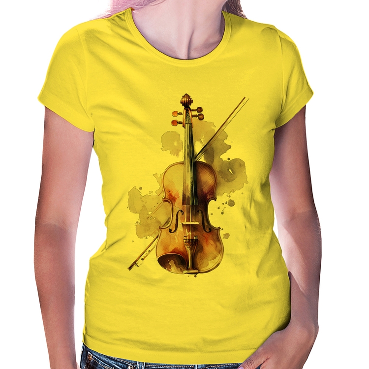 Baby Look Violino - Amarela