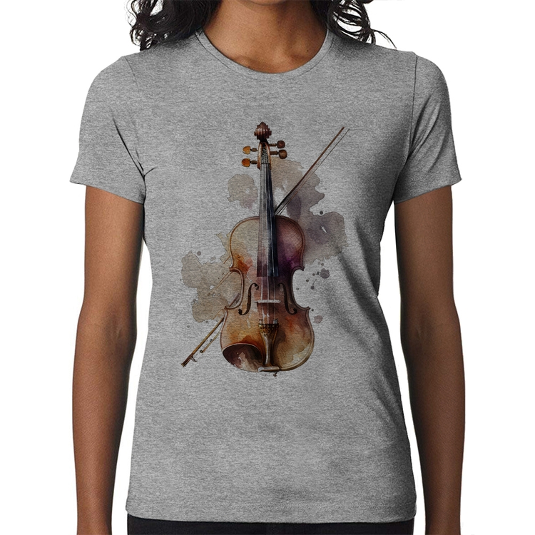 Baby Look Violino - Cinza