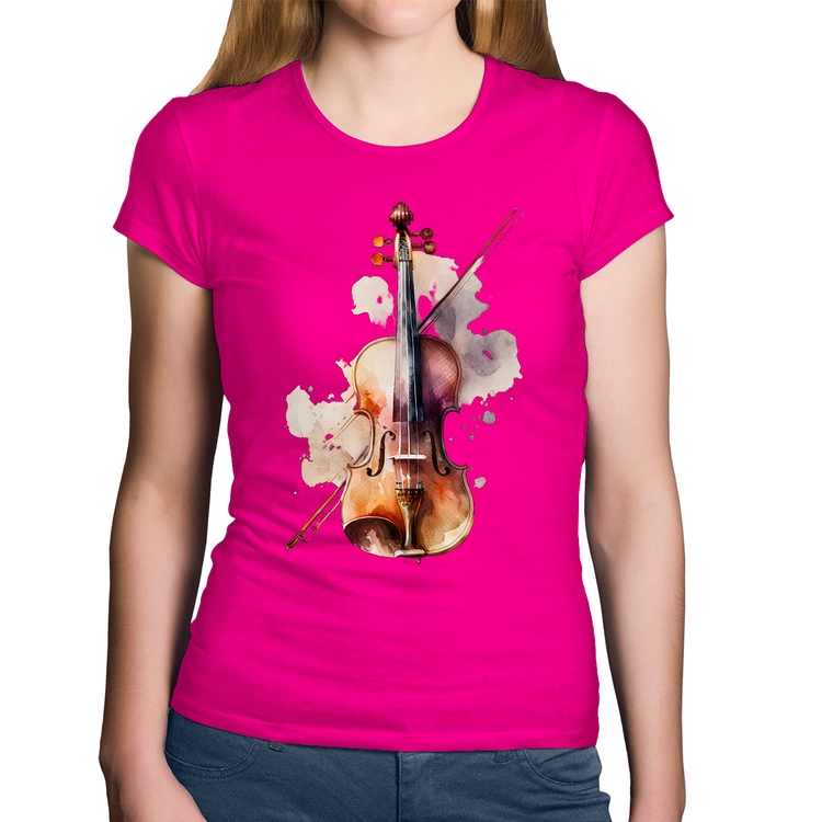 Baby Look Algodão Violino - Rosa