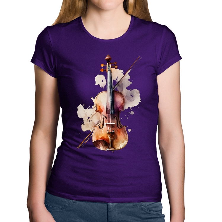 Baby Look Algodão Violino - Roxa