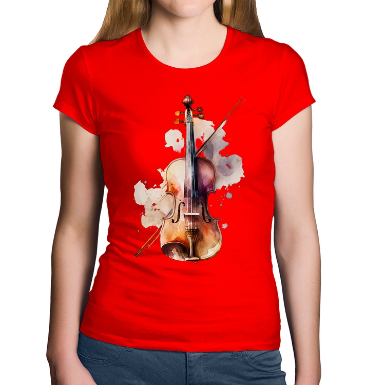 Baby Look Algodão Violino - Vermelha