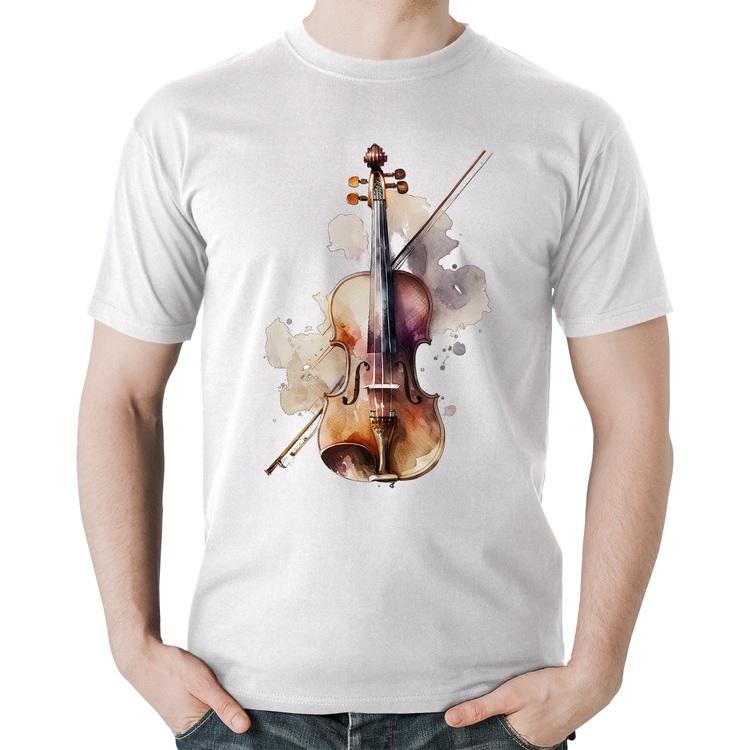 Camiseta Algodão Violino - Branca