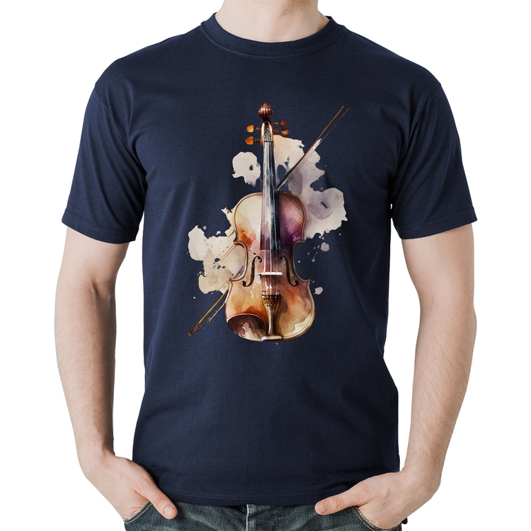 Camiseta Algodão Violino - Marinho