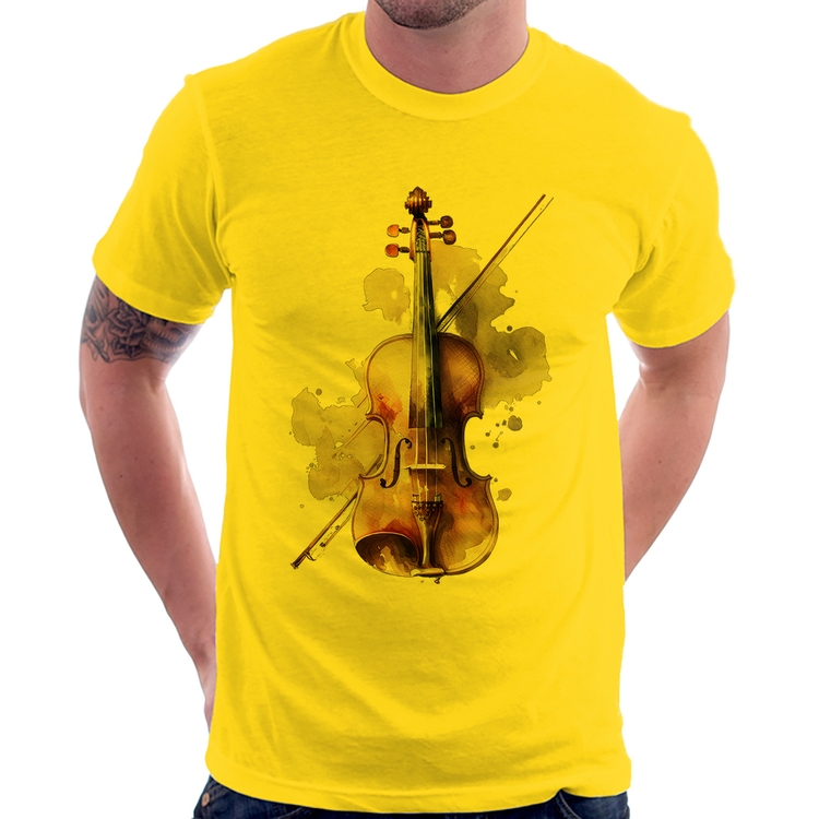 Camiseta Violino - Amarela