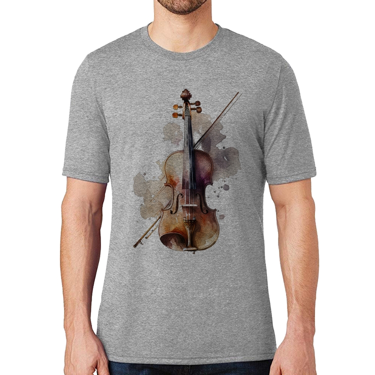 Camiseta Violino - Cinza