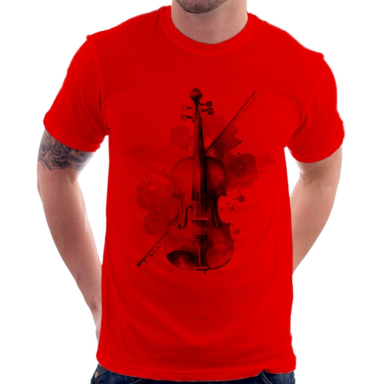 Camiseta Violino - Vermelha