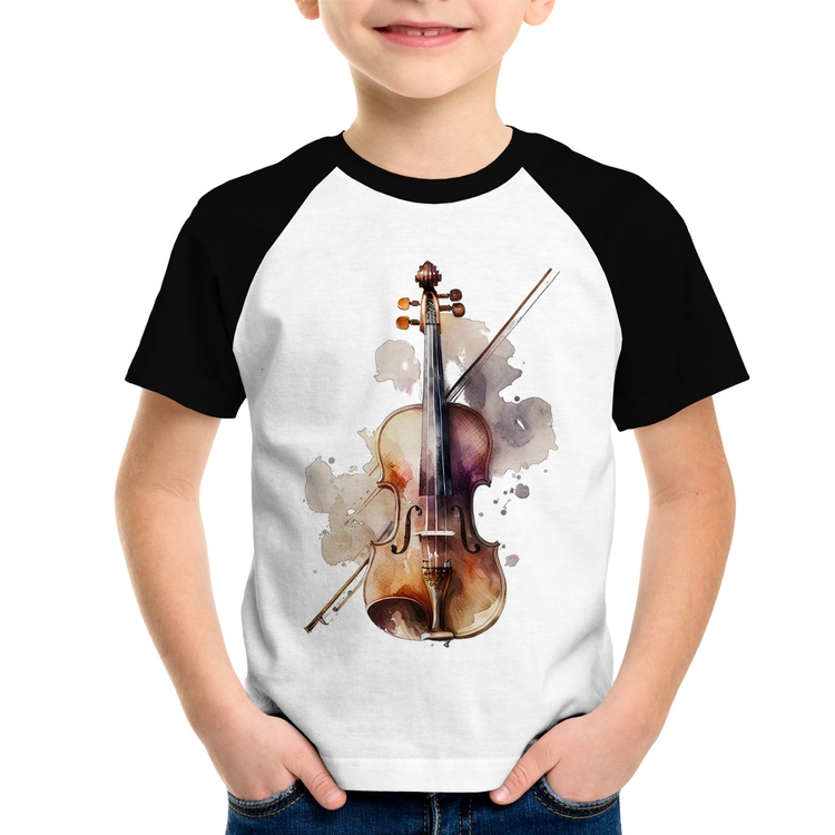 Camiseta Raglan Infantil Violino