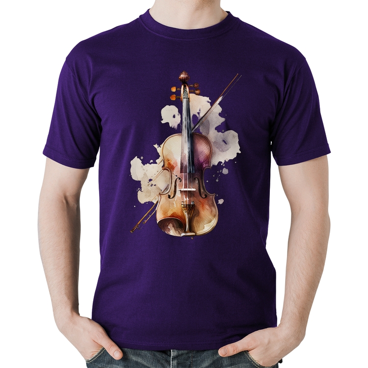 Camiseta Algodão Violino - Roxa
