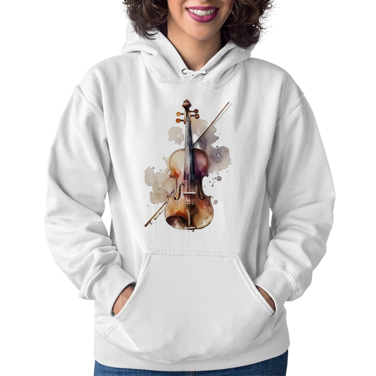 Moletom Feminino Violino - Branco